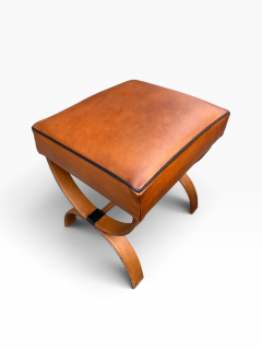 Jacques Adnet 1950s Stitched leather Ottomans by Jacques Adnet - 4798835