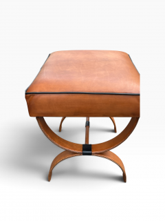 Jacques Adnet 1950s Stitched leather Ottomans by Jacques Adnet - 4798840