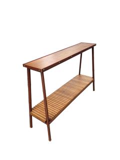 Jacques Adnet 1950s Stitched leather Shelve by Jacques Adnet - 4623697
