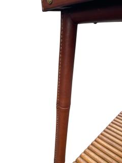 Jacques Adnet 1950s Stitched leather Shelve by Jacques Adnet - 4623703
