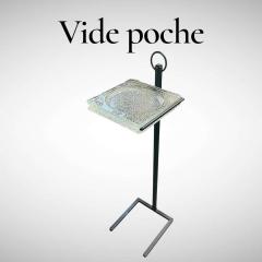 Jacques Adnet 1950s Stitched leather Side table by Jacques Adnet - 4616544