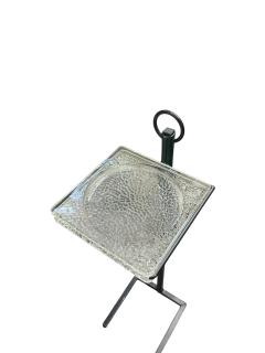 Jacques Adnet 1950s Stitched leather Side table by Jacques Adnet - 4616546