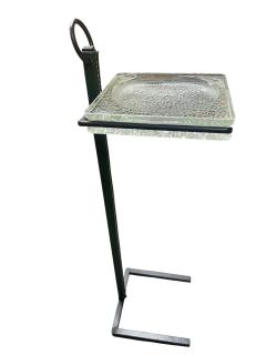 Jacques Adnet 1950s Stitched leather Side table by Jacques Adnet - 4616547