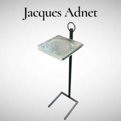 Jacques Adnet 1950s Stitched leather Side table by Jacques Adnet - 4616556