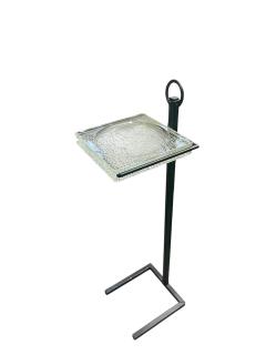 Jacques Adnet 1950s Stitched leather Side table by Jacques Adnet - 4618650