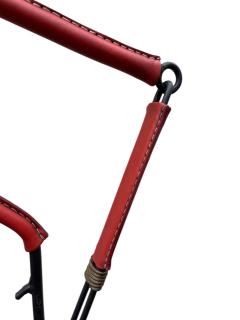Jacques Adnet 1950s Stitched leather adjustable floor lamp by Jacques Adnet - 4123164
