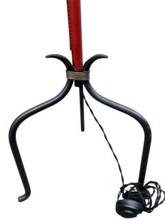 Jacques Adnet 1950s Stitched leather adjustable floor lamp by Jacques Adnet - 4123168