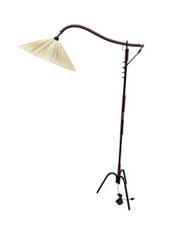 Jacques Adnet 1950s Stitched leather adjustable floor lamp by Jacques Adnet - 4569040