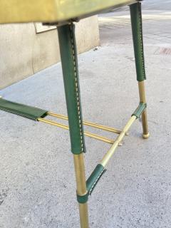 Jacques Adnet 1950s Stitched leather and brass cocktail Table by Jacques Adnet - 3668864