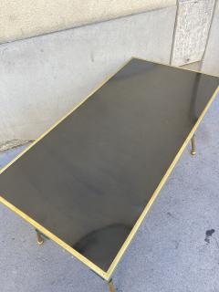 Jacques Adnet 1950s Stitched leather and brass cocktail Table by Jacques Adnet - 3668867