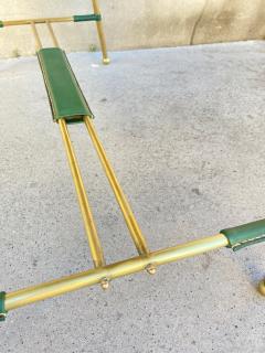 Jacques Adnet 1950s Stitched leather and brass cocktail Table by Jacques Adnet - 3668869