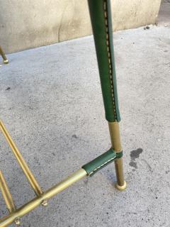 Jacques Adnet 1950s Stitched leather and brass cocktail Table by Jacques Adnet - 3668870