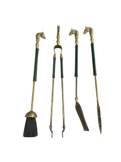 Jacques Adnet 1950s Stitched leather and brass mantles by Jacques Adnet - 4685346