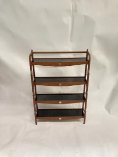 Jacques Adnet 1950s Stitched leather and ceramic shelve by Jacques Adnet - 3248571