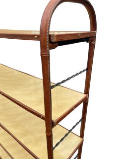 Jacques Adnet 1950s Stitched leather and formica bookcase by Jacques Adnet - 4461710