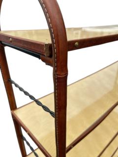 Jacques Adnet 1950s Stitched leather and formica bookcase by Jacques Adnet - 4461711