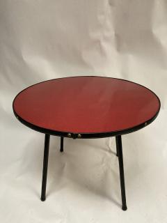 Jacques Adnet 1950s Stitched leather and formica side table by Jacques Adnet - 3249861