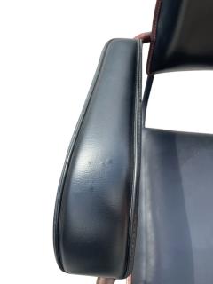 Jacques Adnet 1950s Stitched leather and m tal rocking chair by Jacques Adnet - 4551658