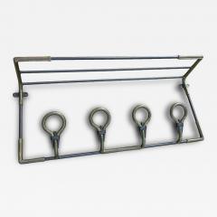 Jacques Adnet 1950s Stitched leather and metal coatrack by Jacques Adnet - 3968310