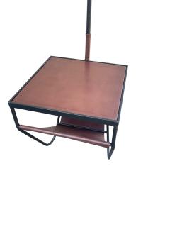 Jacques Adnet 1950s Stitched leather and metal floor lamp by Jacques Adnet - 4512941