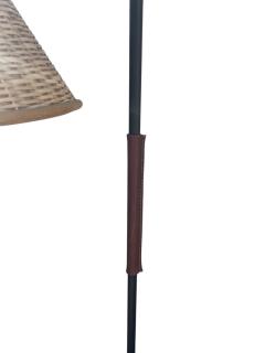 Jacques Adnet 1950s Stitched leather and metal floor lamp by Jacques Adnet - 4512948