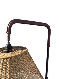 Jacques Adnet 1950s Stitched leather and metal floor lamp by Jacques Adnet - 4512950