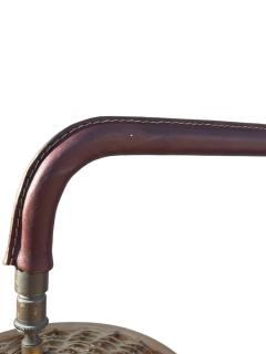 Jacques Adnet 1950s Stitched leather and metal floor lamp by Jacques Adnet - 4512951