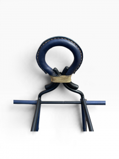 Jacques Adnet 1950s Stitched leather and metal umbrella stand by Jacques ADNET - 4820715
