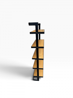 Jacques Adnet 1950s Stitched leather and oak bookcasse by Jacques ADNET - 4823026