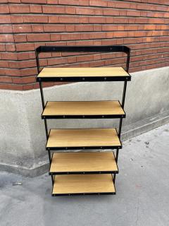 Jacques Adnet 1950s Stitched leather and oak bookcasse by Jacques ADNET - 4823036