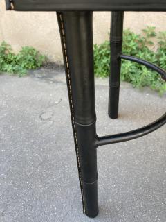 Jacques Adnet 1950s Stitched leather and oak table by Jacques Adnet - 4137603