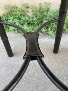 Jacques Adnet 1950s Stitched leather and oak table by Jacques Adnet - 4137609