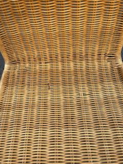 Jacques Adnet 1950s Stitched leather and rattan chairs by Jacques Adnet - 4711541