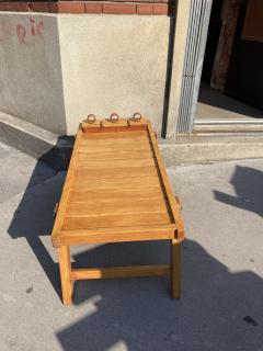 Jacques Adnet 1950s Stitched leather and wood cocktail table by Jacques Adnet - 3846379