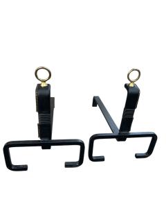 Jacques Adnet 1950s Stitched leather andirons by Jacques Adnet - 4432317