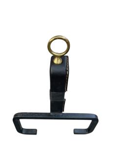 Jacques Adnet 1950s Stitched leather andirons by Jacques Adnet - 4432322