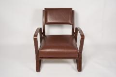 Jacques Adnet 1950s Stitched leather armchairs by Jacques Adnet - 2429098