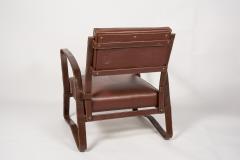 Jacques Adnet 1950s Stitched leather armchairs by Jacques Adnet - 2429100