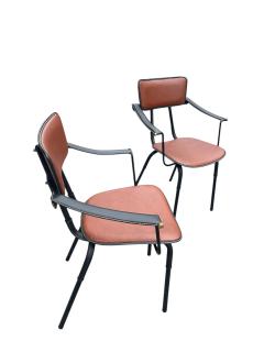 Jacques Adnet 1950s Stitched leather armchairs by Jacques Adnet - 4533315