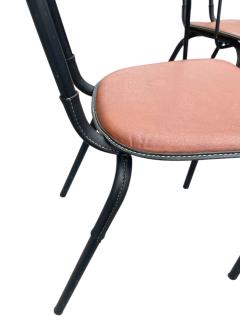 Jacques Adnet 1950s Stitched leather armchairs by Jacques Adnet - 4533317