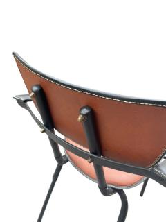 Jacques Adnet 1950s Stitched leather armchairs by Jacques Adnet - 4533319