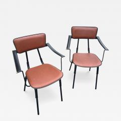 Jacques Adnet 1950s Stitched leather armchairs by Jacques Adnet - 4533584