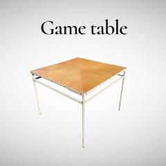 Jacques Adnet 1950s Stitched leather center table or game table by Jacques Adnet - 4363677
