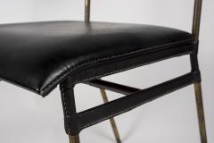 Jacques Adnet 1950s Stitched leather chairs by Jacques Adnet - 2945579