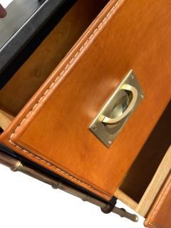 Jacques Adnet 1950s Stitched leather chest of drawers by Jacques Adnet - 4288767