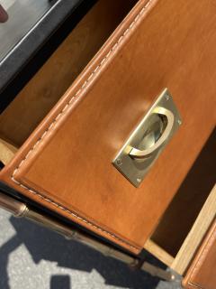 Jacques Adnet 1950s Stitched leather chest of drawers by Jacques Adnet - 4288774