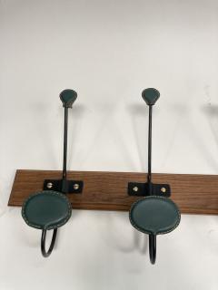 Jacques Adnet 1950s Stitched leather coat rack by Jacques Adnet - 3246724