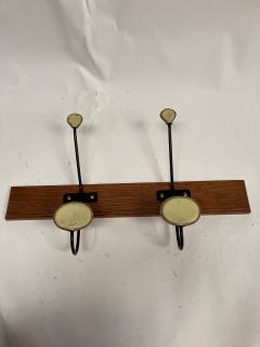 Jacques Adnet 1950s Stitched leather coat rack by Jacques Adnet - 3249946