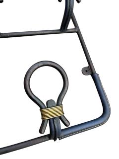 Jacques Adnet 1950s Stitched leather coat rack by Jacques Adnet - 4436466