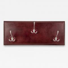 Jacques Adnet 1950s Stitched leather coat rack by Jacques Adnet - 4475242